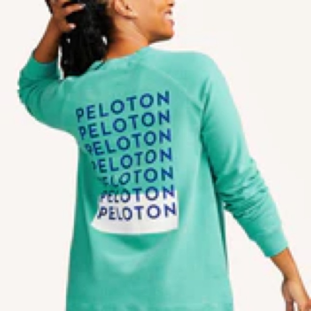 Peloton Teal Crewneck Sweatshirt with Navy Logo